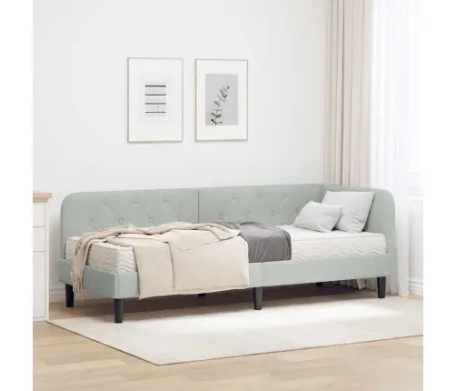 Nurgavoodi Raam Madratsiga Peaga Helehall 80 X 200 Cm Samet