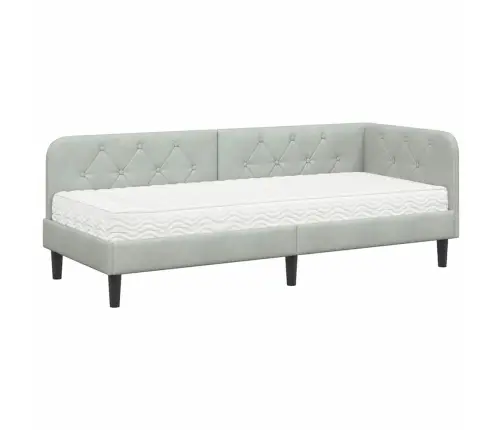 Nurgavoodi Raam Madratsiga Peaga Helehall 80 X 200 Cm Samet