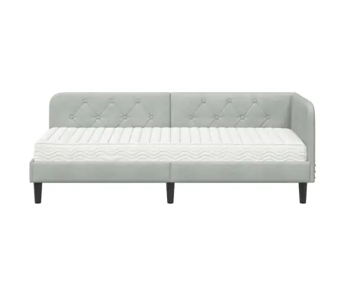 Nurgavoodi Raam Madratsiga Peaga Helehall 80 X 200 Cm Samet