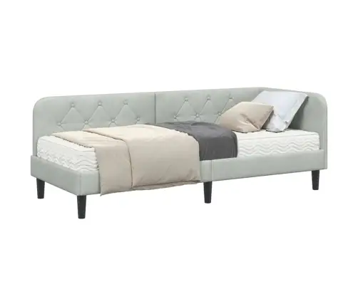 Nurgavoodi Raam Madratsiga Peaga Helehall 80 X 200 Cm Samet