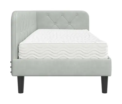 Nurgavoodi Raam Madratsiga Peaga Helehall 80 X 200 Cm Samet