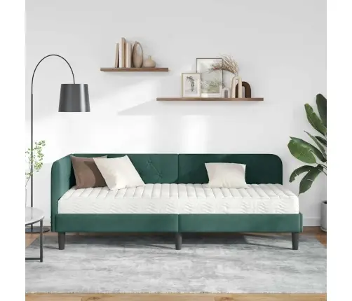 Nurgavoodi Raam Madratsiga Tume Rohelise 80 X 200 Cm Samet