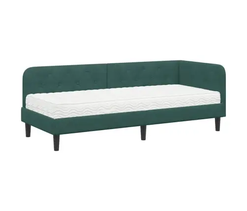 Nurgavoodi Raam Madratsiga Tume Rohelise 80 X 200 Cm Samet