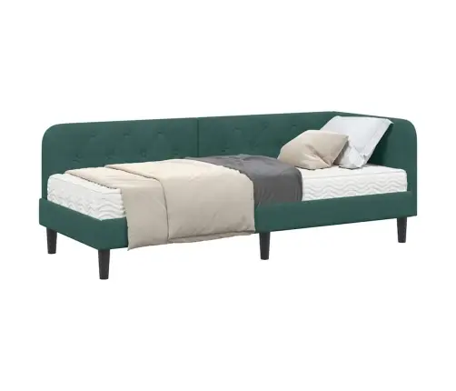 Nurgavoodi Raam Madratsiga Tume Rohelise 80 X 200 Cm Samet