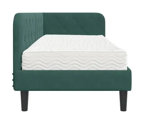 Nurgavoodi Raam Madratsiga Tume Rohelise 80 X 200 Cm Samet