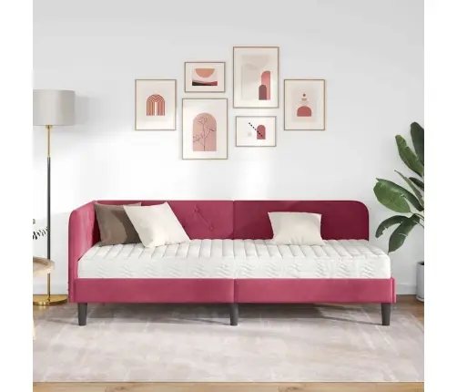 Nurgavoodi Raam Madratsiga Peaga Veinpunane 80 X 200 Cm Samet