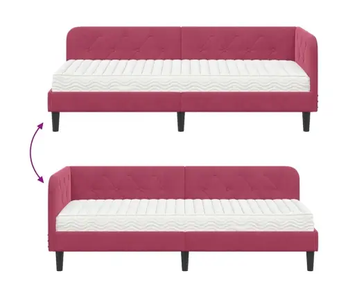 Nurgavoodi Raam Madratsiga Peaga Veinpunane 80 X 200 Cm Samet