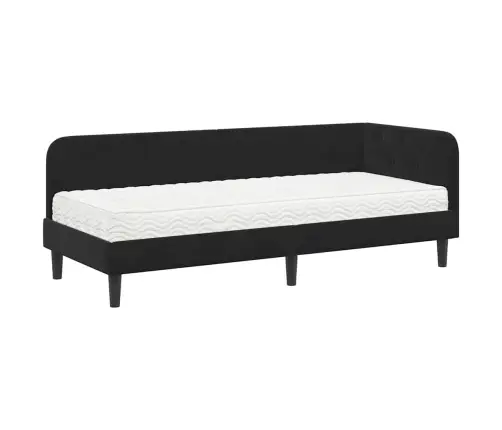 Nurgavoodi Raam Madratsiga Peaga Must 80 X 200 Cm Samet