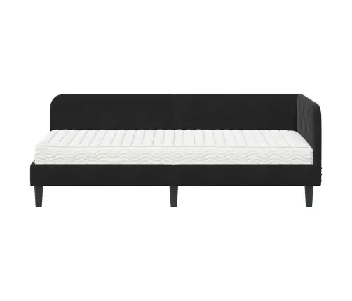 Nurgavoodi Raam Madratsiga Peaga Must 80 X 200 Cm Samet