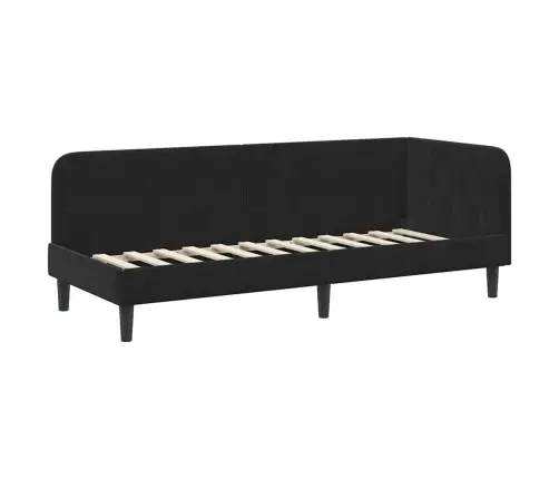 Nurgavoodi Raam Madratsiga Peaga Must 80 X 200 Cm Samet