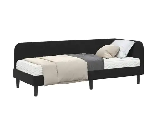 Nurgavoodi Raam Madratsiga Peaga Must 80 X 200 Cm Samet