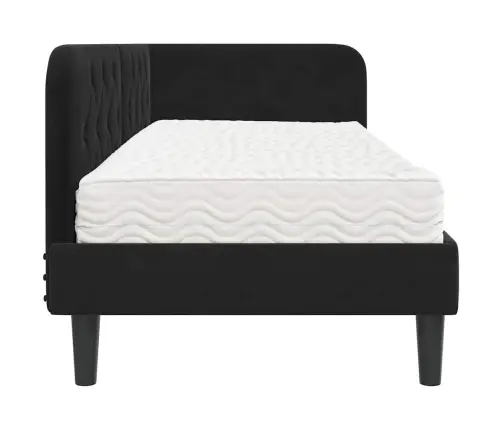 Nurgavoodi Raam Madratsiga Peaga Must 80 X 200 Cm Samet