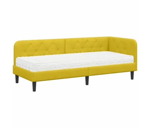 Nurgavoodi Raam Madratsiga Peaga Kollane 80 X 200 Cm Samet