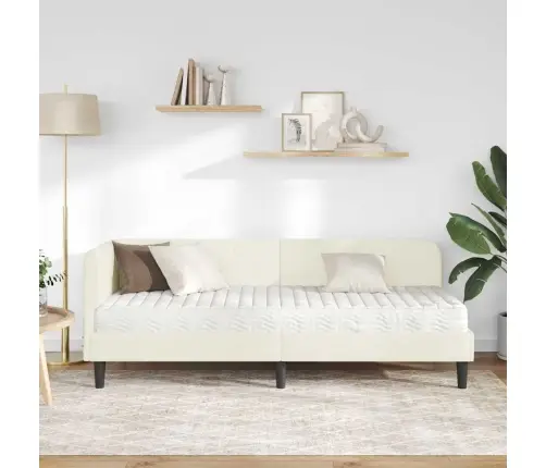 Nurgavoodi Raam Madratsiga Peaga Cream 80 X 200 Cm Samet