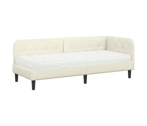 Nurgavoodi Raam Madratsiga Peaga Cream 80 X 200 Cm Samet