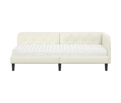 Nurgavoodi Raam Madratsiga Peaga Cream 80 X 200 Cm Samet