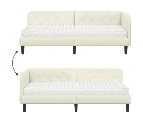 Nurgavoodi Raam Madratsiga Peaga Cream 80 X 200 Cm Samet