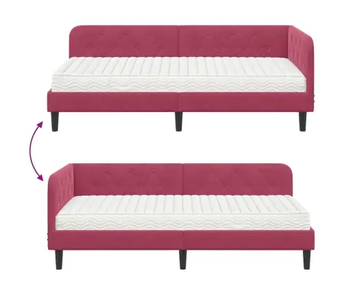 Nurgavoodi Raam Madratsiga Peaga Veinpunane 90 X 190 Cm Samet