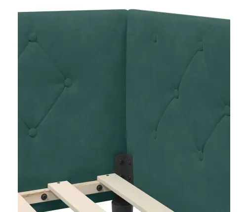 Nurgavoodi Raam Madratsiga Tume Rohelise 90 X 200 Cm Samet