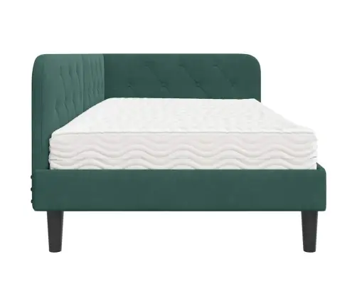 Nurgavoodi Raam Madratsiga Tume Rohelise 90 X 200 Cm Samet