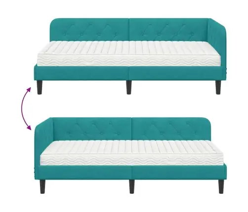 Kampinė Lovos Konstrukcija Turkio 90 X 200 Cm Aksomas