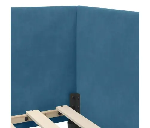 Nurgavoodi Raam Koos Madratsiga Peaga 2 Pcs Sinine Samet