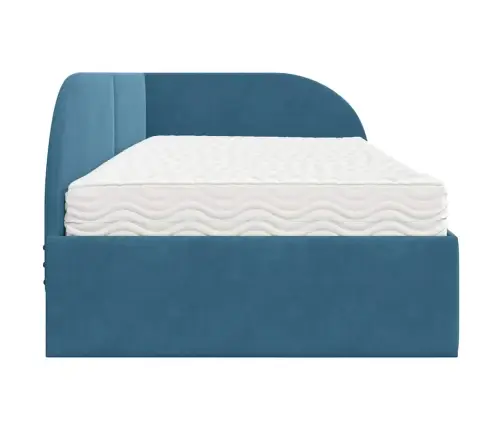 Nurgavoodi Raam Koos Madratsiga Peaga 2 Pcs Sinine Samet