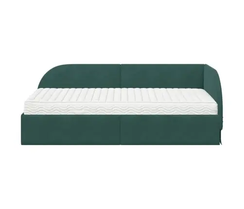 Nurgavoodi Raam Koos Madratsiga Peaga 2 Pcs Roheline Samet