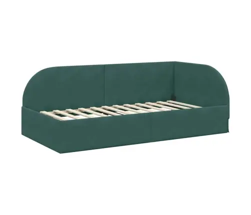 Nurgavoodi Raam Koos Madratsiga Peaga 2 Pcs Roheline Samet