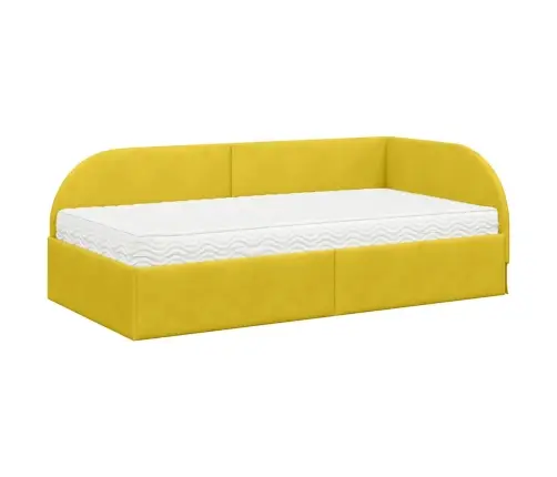 Nurgavoodi Raam Koos Madratsiga Peaga 2 Pcs Kollane Samet