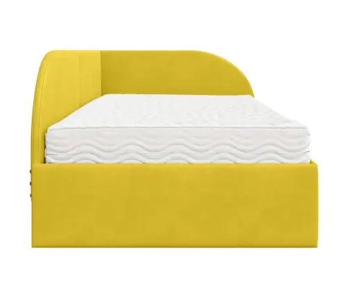 Nurgavoodi Raam Koos Madratsiga Peaga 2 Pcs Kollane Samet