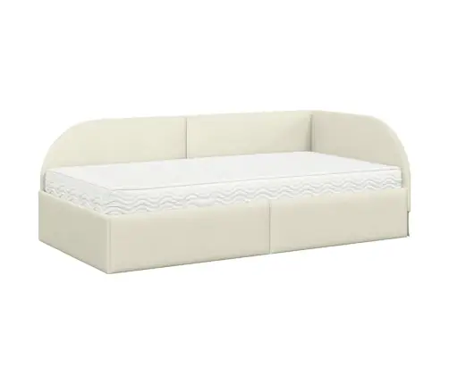 Nurgavoodi Raam Koos Madratsiga Peaga 2 Pcs Cream Samet