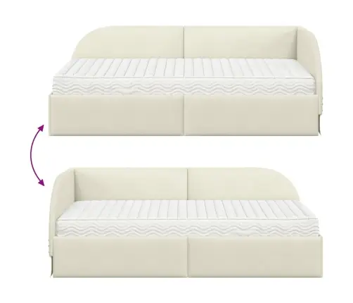 Nurgavoodi Raam Koos Madratsiga Peaga 2 Pcs Cream Samet