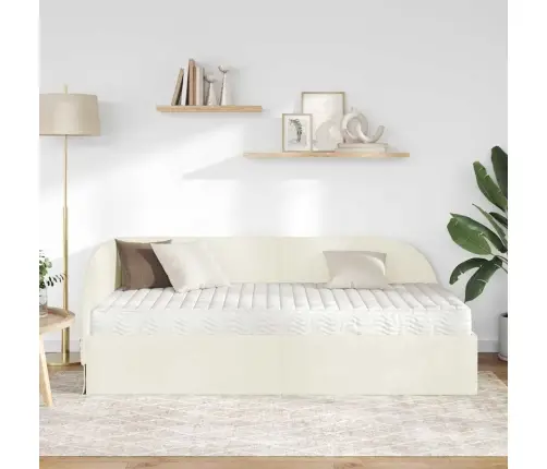 Nurgavoodi Raam Koos Madratsiga Peaga 2 Pcs Cream Samet