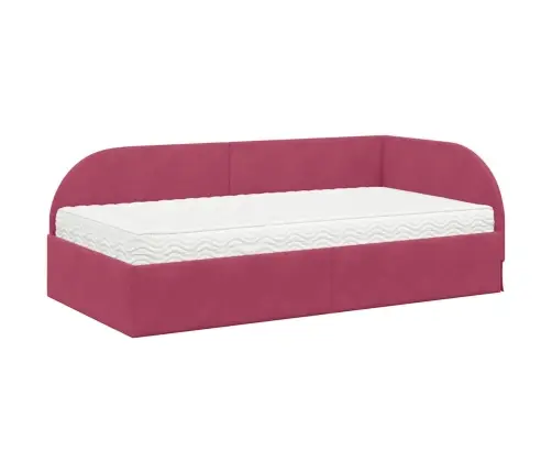 Nurgavoodi Raam Koos Madratsiga Peaga 2 Pcs Punane Samet