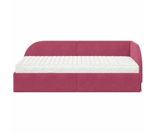 Nurgavoodi Raam Koos Madratsiga Peaga 2 Pcs Punane Samet