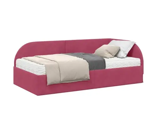 Nurgavoodi Raam Koos Madratsiga Peaga 2 Pcs Punane Samet