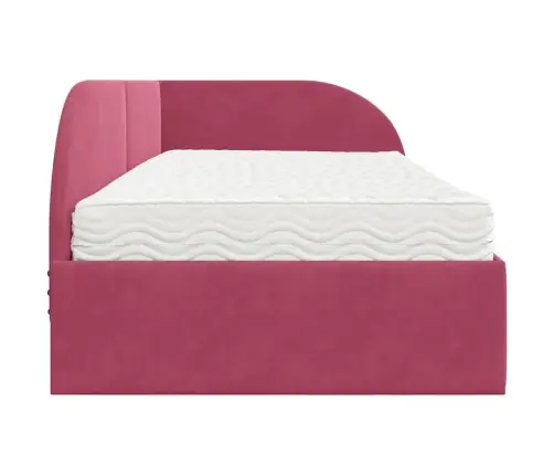 Nurgavoodi Raam Koos Madratsiga Peaga 2 Pcs Punane Samet