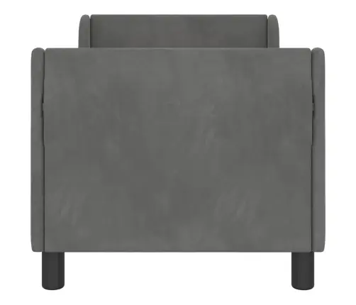 Bērnu Gultas Rāmis Ar Galvgali Tumši Pelēks 70 X 140 Cm Samts Vidaxl