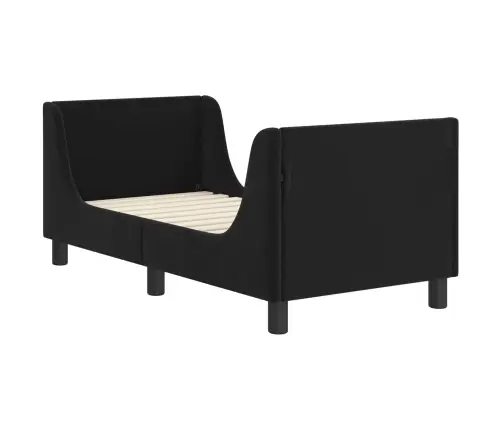 Bērnu Gultas Rāmis Ar Galvgali Melna 70 X 140 Cm Samts Vidaxl