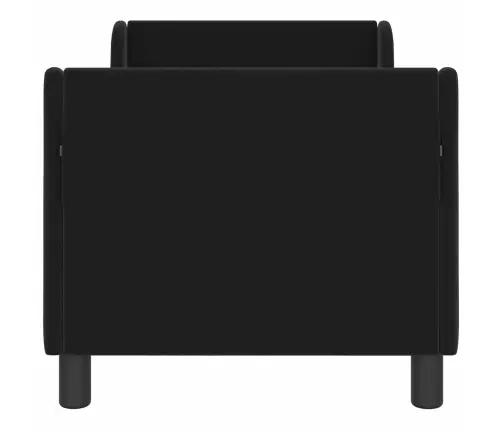 Bērnu Gultas Rāmis Ar Galvgali Melna 70 X 140 Cm Samts Vidaxl