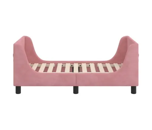 Bērnu Gultas Rāmis Ar Galvgali Rozā 70 X 140 Cm Samts Vidaxl