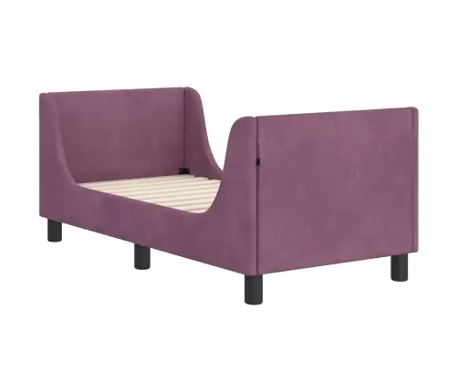 Vaikiška Lovo Rėmas Su Galvūgaliu Violetinė 70 X 140 Cm Aksomas