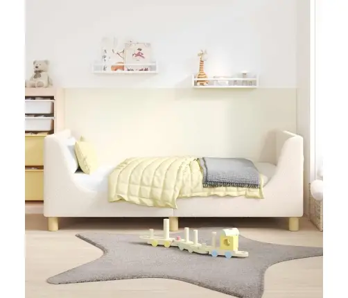 Bērnu Gultas Rāmis Ar Galvgali Krēmkrāsa 80 X 160 Cm Vidaxl