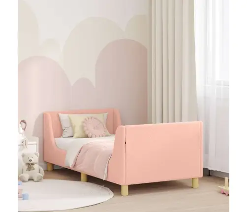 Vaikiška Lovos Konstrukcija Su Galvūgaliu Rožinė 80 X 160 Cm