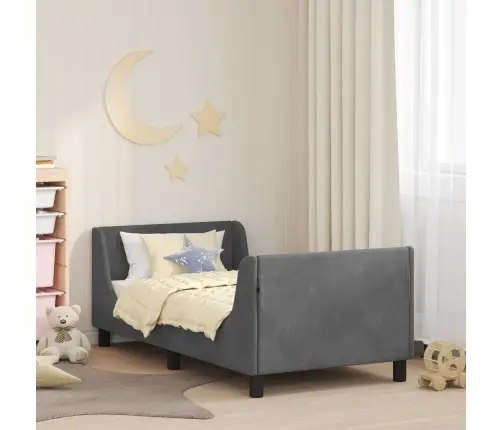 Laste Voodiraam Peatoega Peaga Tumehall 80 X 160 Cm Samet