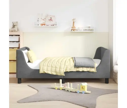 Laste Voodiraam Peatoega Peaga Tumehall 80 X 160 Cm Samet