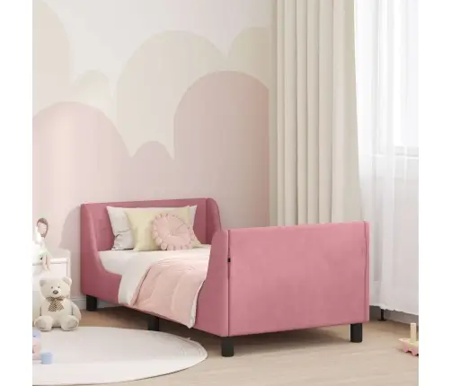 Vaikiška Lovos Konstrukcija Su Galvūgaliu Rožinė 80 X 160 Cm