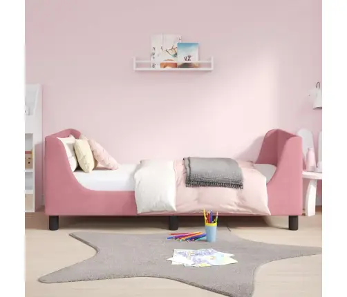 Vaikiška Lovos Konstrukcija Su Galvūgaliu Rožinė 80 X 160 Cm