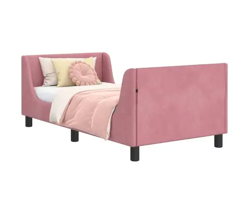 Vaikiška Lovos Konstrukcija Su Galvūgaliu Rožinė 80 X 160 Cm